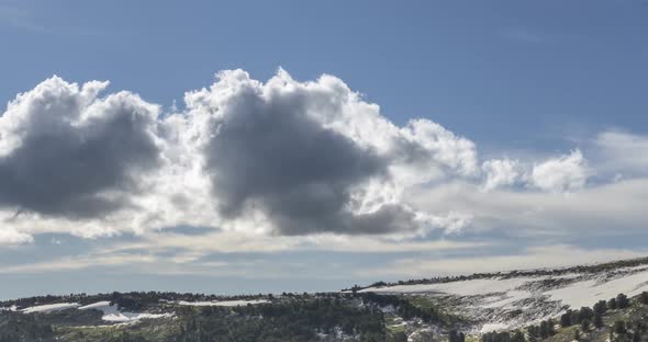 Time Lapse of Cloudscape Behind of the Mountains Top