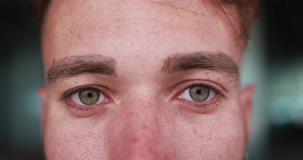 Close up of young man eyes