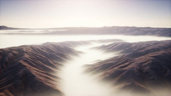 Mountain Landscape with Deep Fog at Morning alt