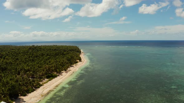 Siargao Island and Ocean Aerial View