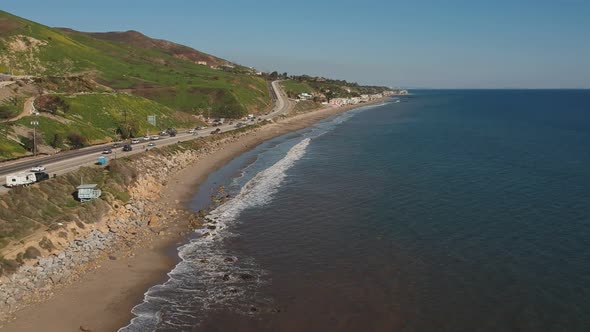 Afternoon drone view from the coast of Malibu, California. ( DJi Spark Drone footage I 30 fps )