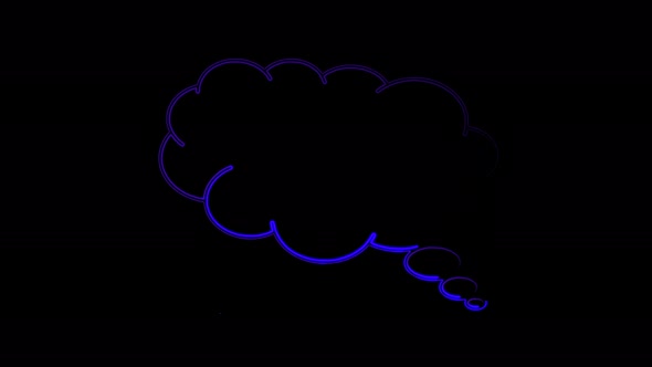 Neon seamless animation Speech chat icon on black background. Message icon.