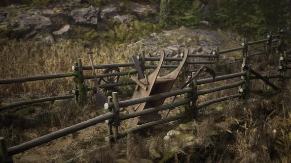 Ancient Wooden Village in Country Side alt
