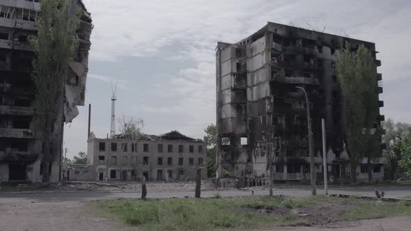 War in Ukraine  Destroyed Building in Borodyanka Bucha District