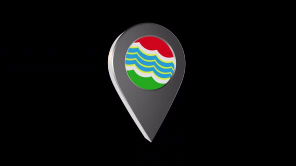 3d Animation Map Navigation Pointer With Flag Of Tiraspol (Moldova) With Alpha Channel - 2K