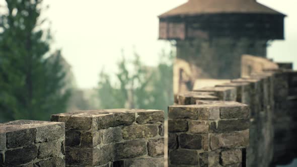 Old Castle Walls at the Sunset