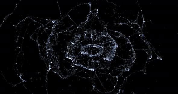 Water splash explode from center around itself alt