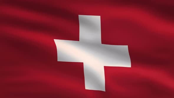 Switzerland Windy Flag Background 4K