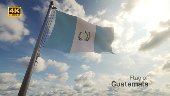 Guatemala Flag on a Flagpole - 4K