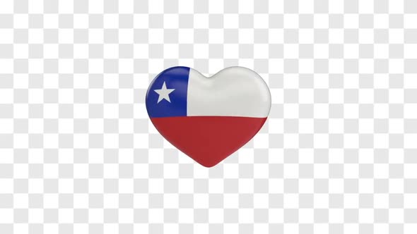 Chile Flag on a Rotating 3D Heart