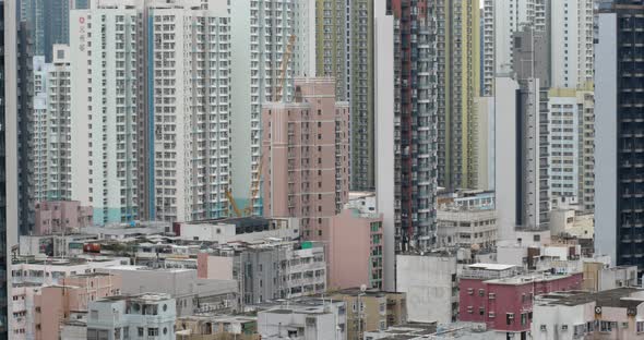 Hong Kong city with residential building