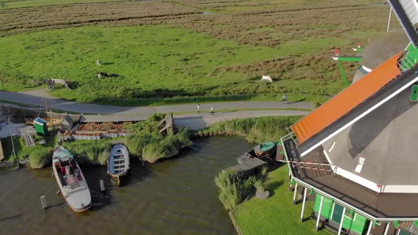 Rotation Mills in Countryside of Netherlands