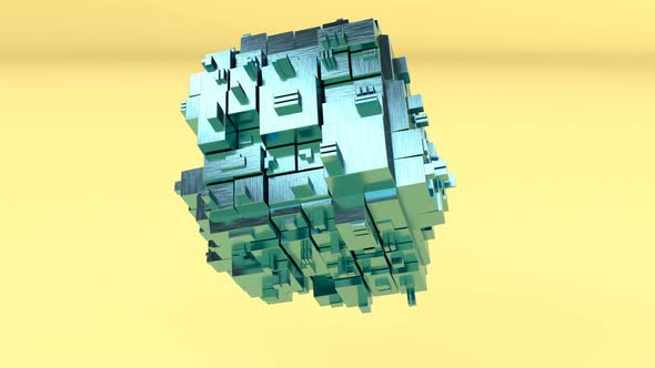 Intro 3d Metal Cube Able to Loop Seamless Futuristic Background