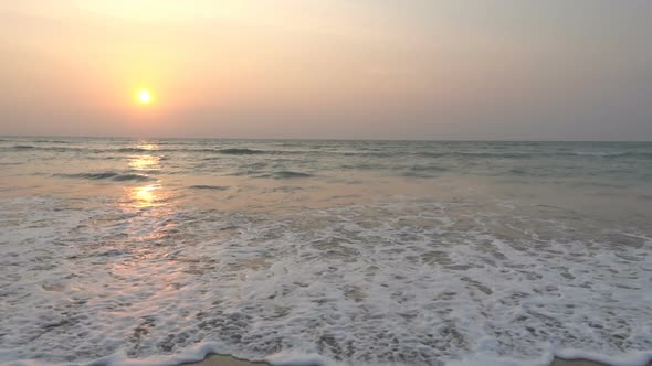 Beautiful sunset on the tropical beach and sea