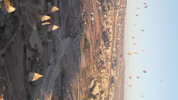 Vertical Video  Balloons in Cappadocia Turkey