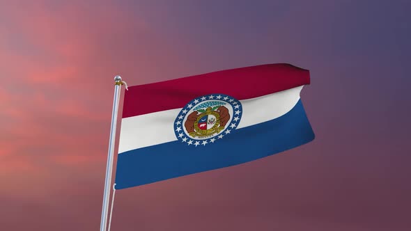 Flag Of Missouri Waving