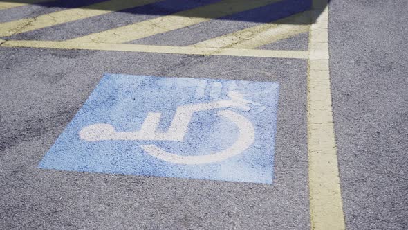 Symbol on the Street of Parking for the Disabled
