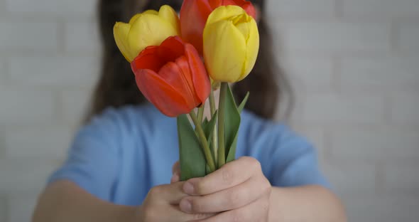 Little Girl with Flowers