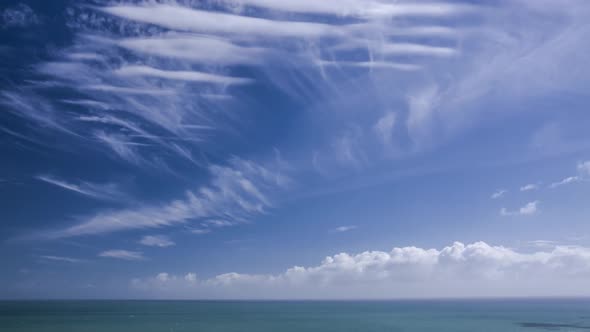 Clouds over ocean timelapse