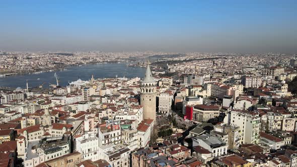 Aerial Galata Tower istanbul