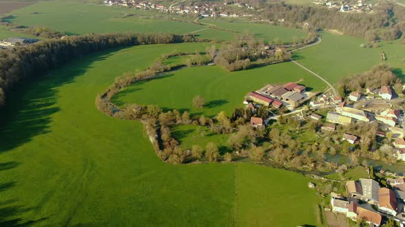 Peaceful town in the farm