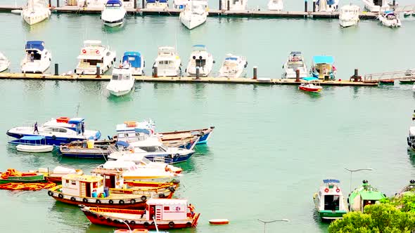 Boats roam around the docks in All Saints Bay