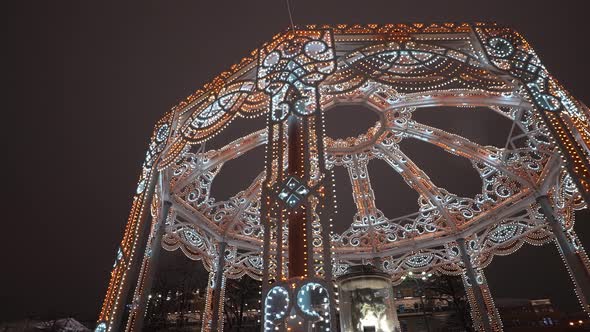 New Year's Lighting on the City Streets Light Decorations in the New Year Holiday Views of the