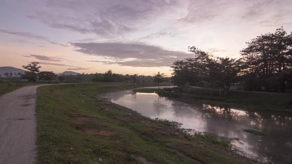 vTimelapse panning at the rural area of little village