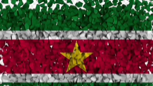 Suriname Flag Breaking Rocks Transition alt