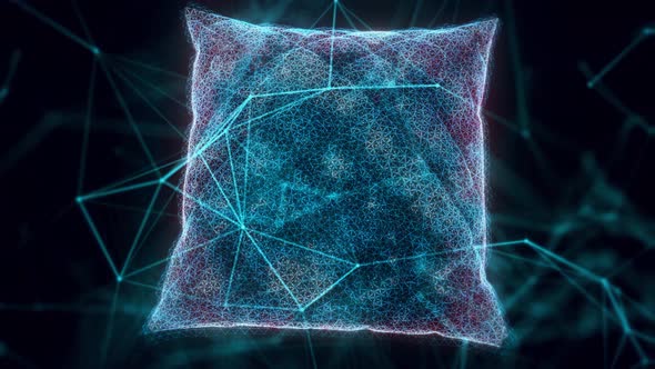 Matelasse Pillow Hologram Close Up 4k