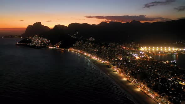 Rio de Janeiro Brazil. Tropical beach scenery. postcard of coastal city