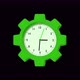 Green Color Gear Design 3d Wall Clock Isolated On Black Background - VideoHive Item for Sale