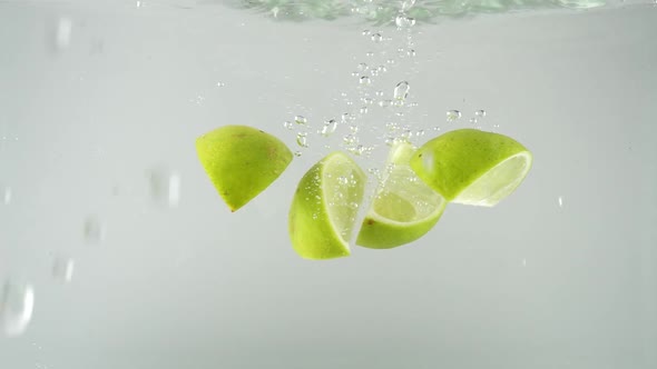 Limes Falling into Water 29