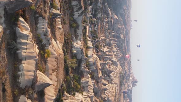 Vertical Video  Balloons in Cappadocia Turkey