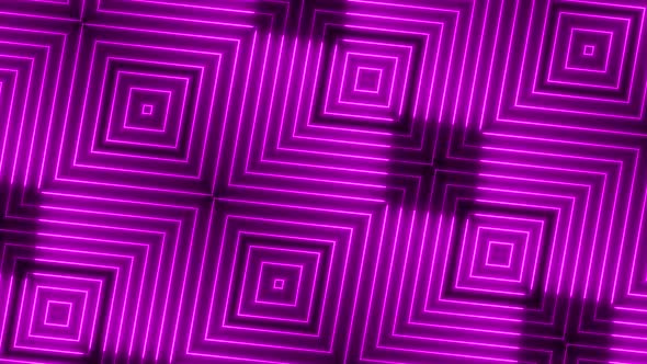 Purple color Neon light geometric glowing line animation. Vd 727