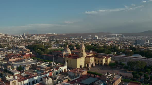 Aerial view of Queretaro city in Mexico. beautiful sunset cityscape