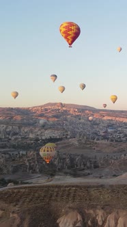 Cappadocia Turkey  Vertical Video of Balloon Launch