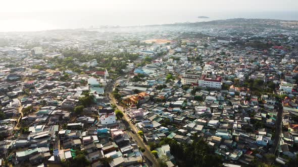 Mui Ne From Above, Overpopulated Fisherman Village At Daytime In South Vietnam