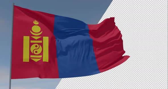 flag Mongolia patriotism national freedom, seamless loop, alpha channel