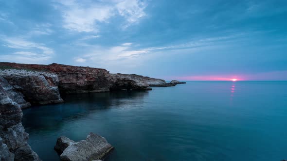 Morning view of a rocky coastline