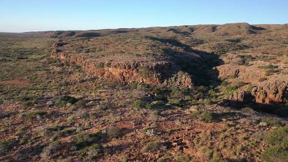 Sunset at Charles Knife Canyon, Cape Range National Park, Exmouth, Western Australia 4K Aerial Drone