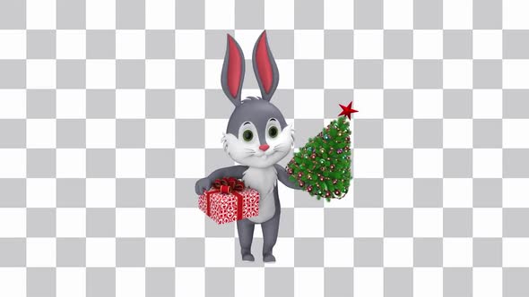 Rabbit With Christmas Gifts Loop