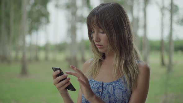 Woman using smart phone