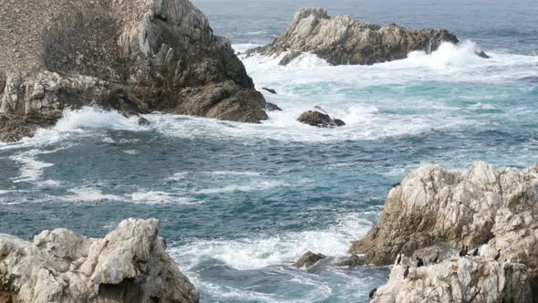 Rock Crag of Cliff Ocean Beach Point Lobos California Coast