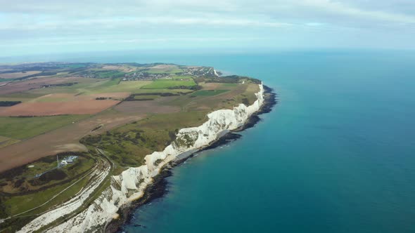 Aerial View of the White Cliffs of Dover Which Face Towards Continental Europe