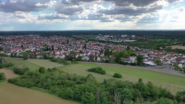 Time lapse movie of flight over the city of Moerfelden in the region of southern Hesse
