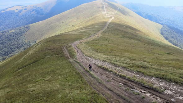 Fast bike ride down the mountain