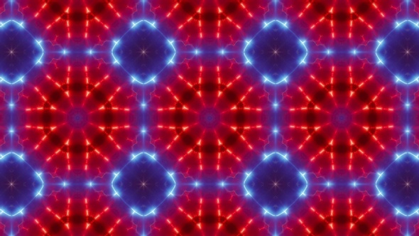 Blinking Red and Blue Led Vj Light Kaleidoscope Loop 4K 15