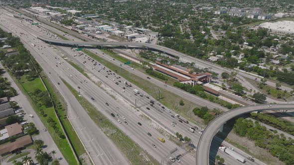 Panorama View with Busy Highway