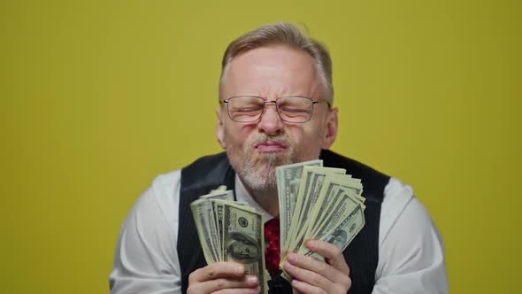 Businessman Isolated on Yellow